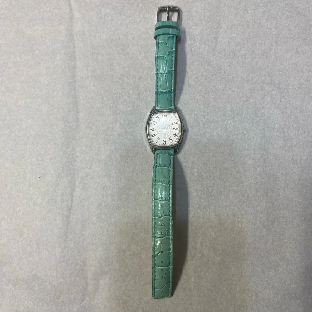 Talbot’s Women’s Watch Teal Aqua Band Stainless Steel Caseback